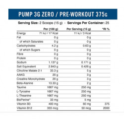 Applied Nutrition Pump 3G Zero stimulant Pre Workout 375 g