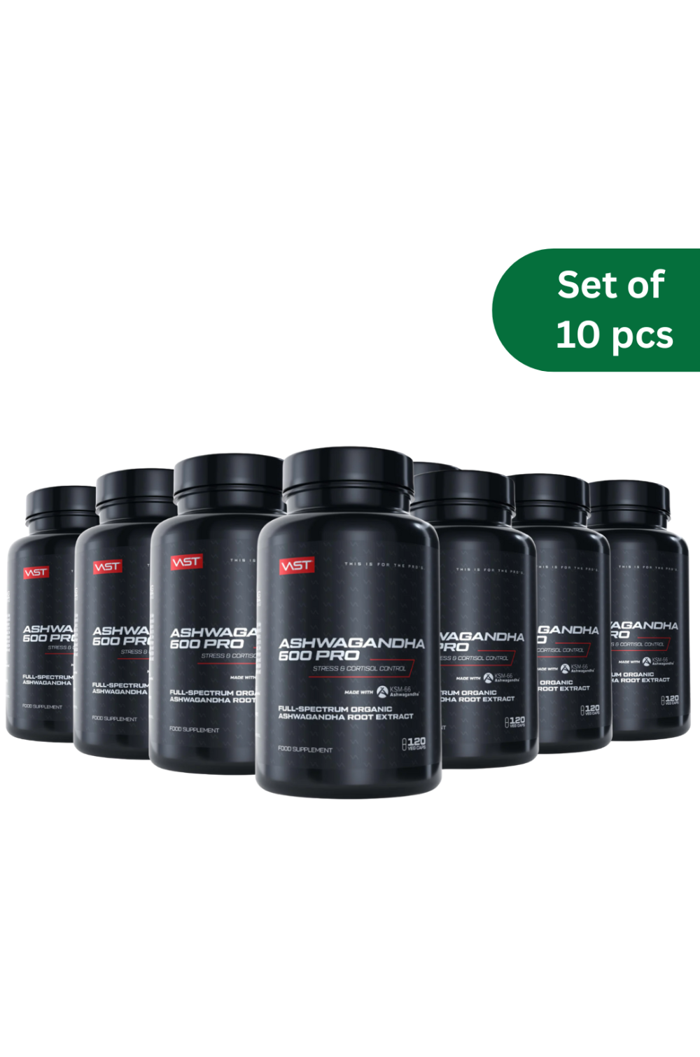 VAST Ashwagandha 600 PRO KSM-66 120 caps PACK x 10