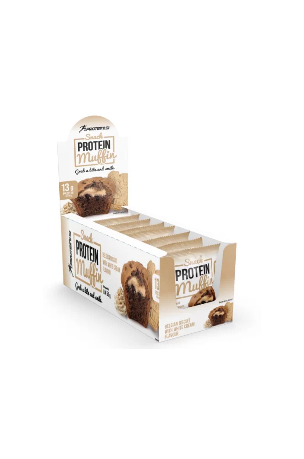 Proteini.si Muffin 50 g Belgian biscuit with white cream x7 BOX